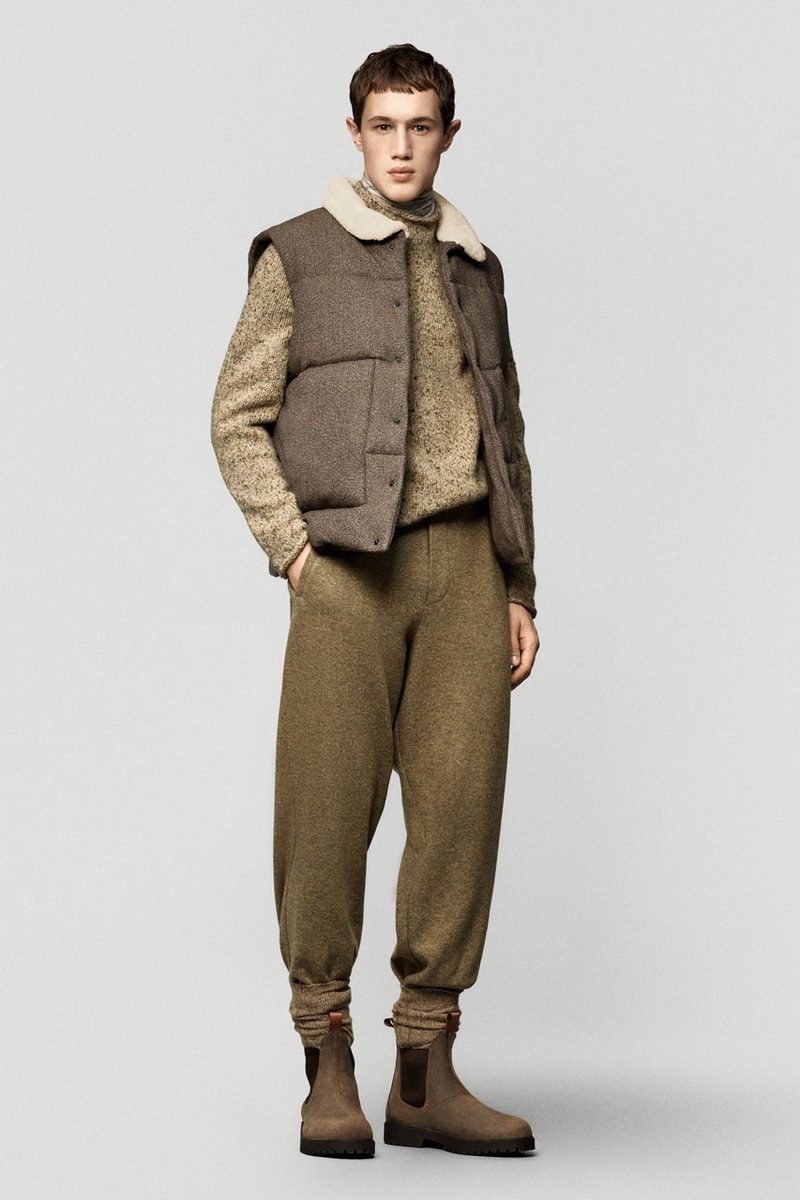 Loro piana fall winter 2025 2026 collection milan fashion week equestrian hunting jackets parka merino wool cashmere boots leather satin suit suede cheviot spagna jacket cape 