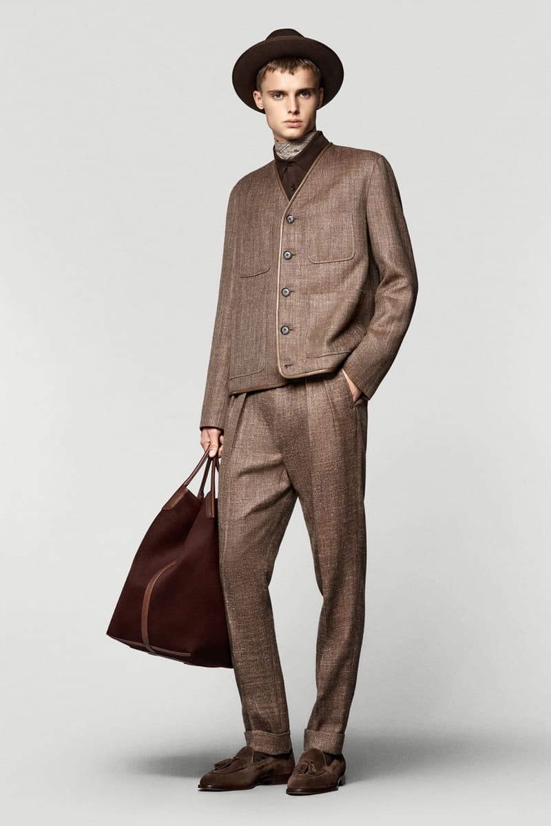 Loro piana fall winter 2025 2026 collection milan fashion week equestrian hunting jackets parka merino wool cashmere boots leather satin suit suede cheviot spagna jacket cape 