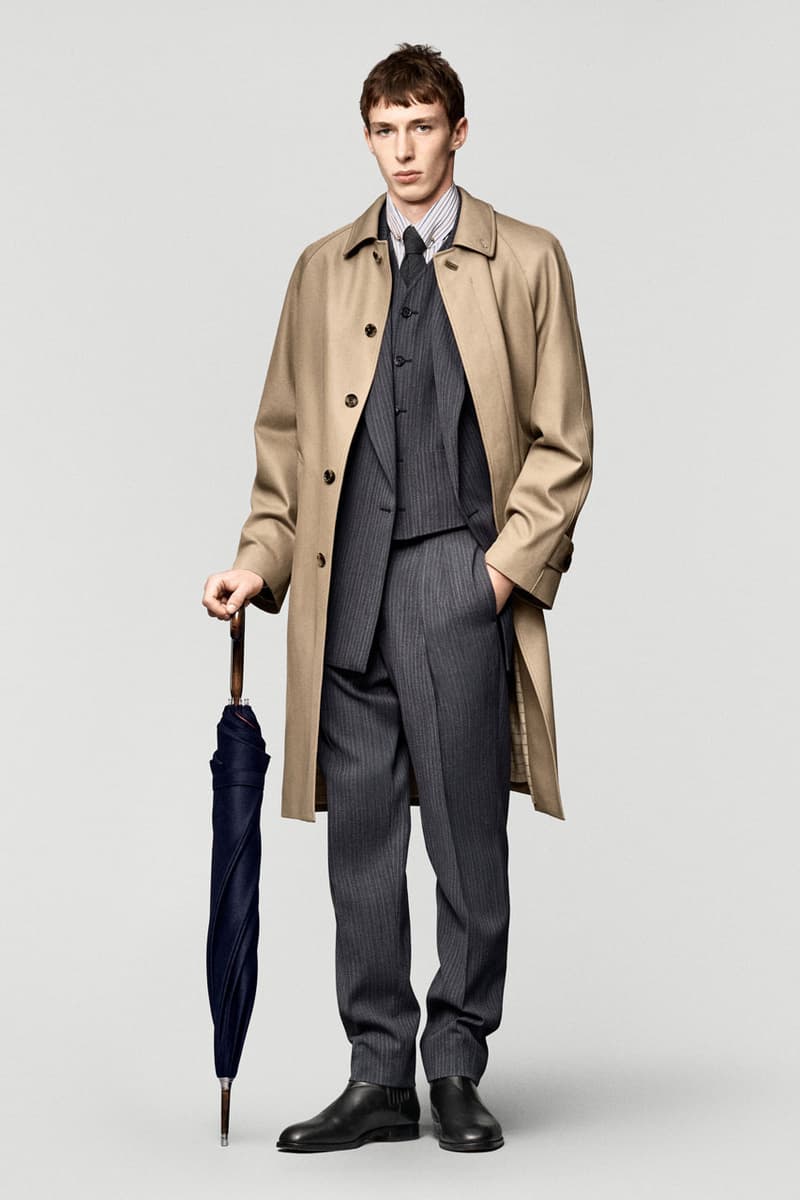 Loro piana fall winter 2025 2026 collection milan fashion week equestrian hunting jackets parka merino wool cashmere boots leather satin suit suede cheviot spagna jacket cape 