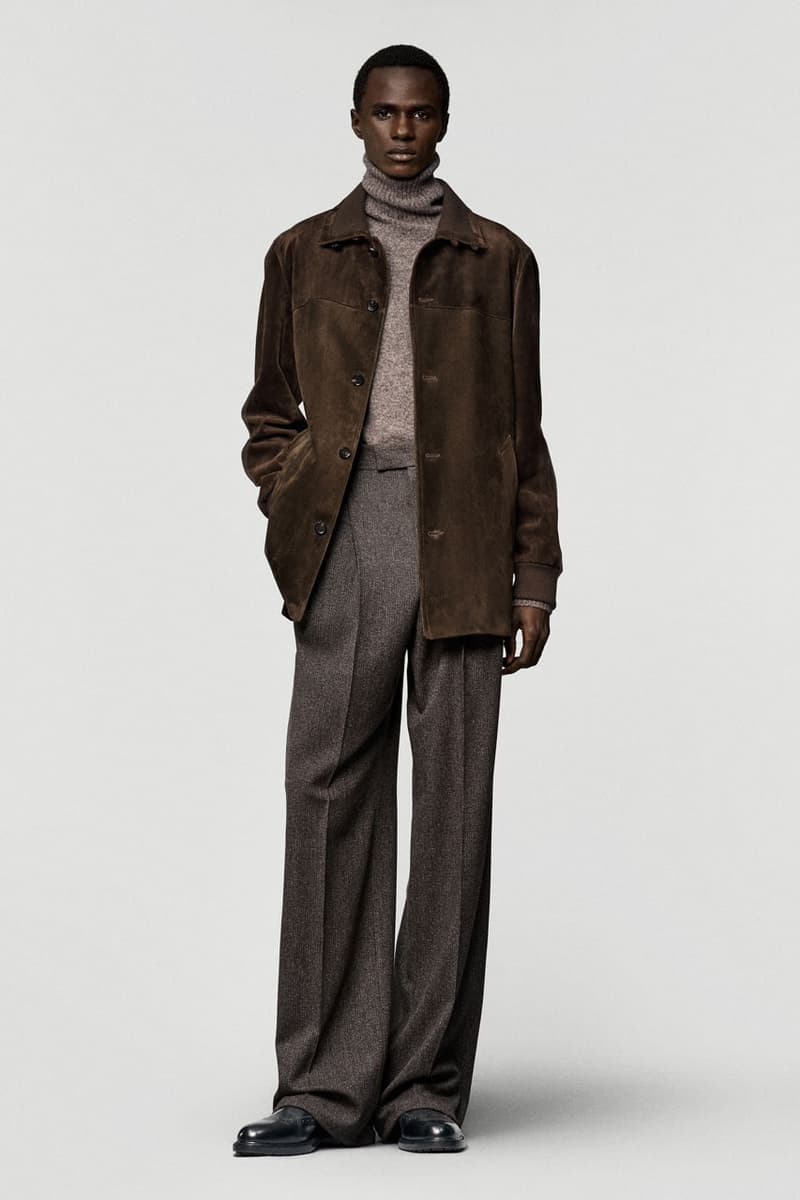 Loro piana fall winter 2025 2026 collection milan fashion week equestrian hunting jackets parka merino wool cashmere boots leather satin suit suede cheviot spagna jacket cape 