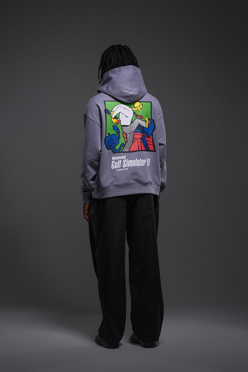 metalwood studio spring summer 2025 lookbook collection golf streetwear vest jacket pants t shirt polo striped camo hat los angeles la brea