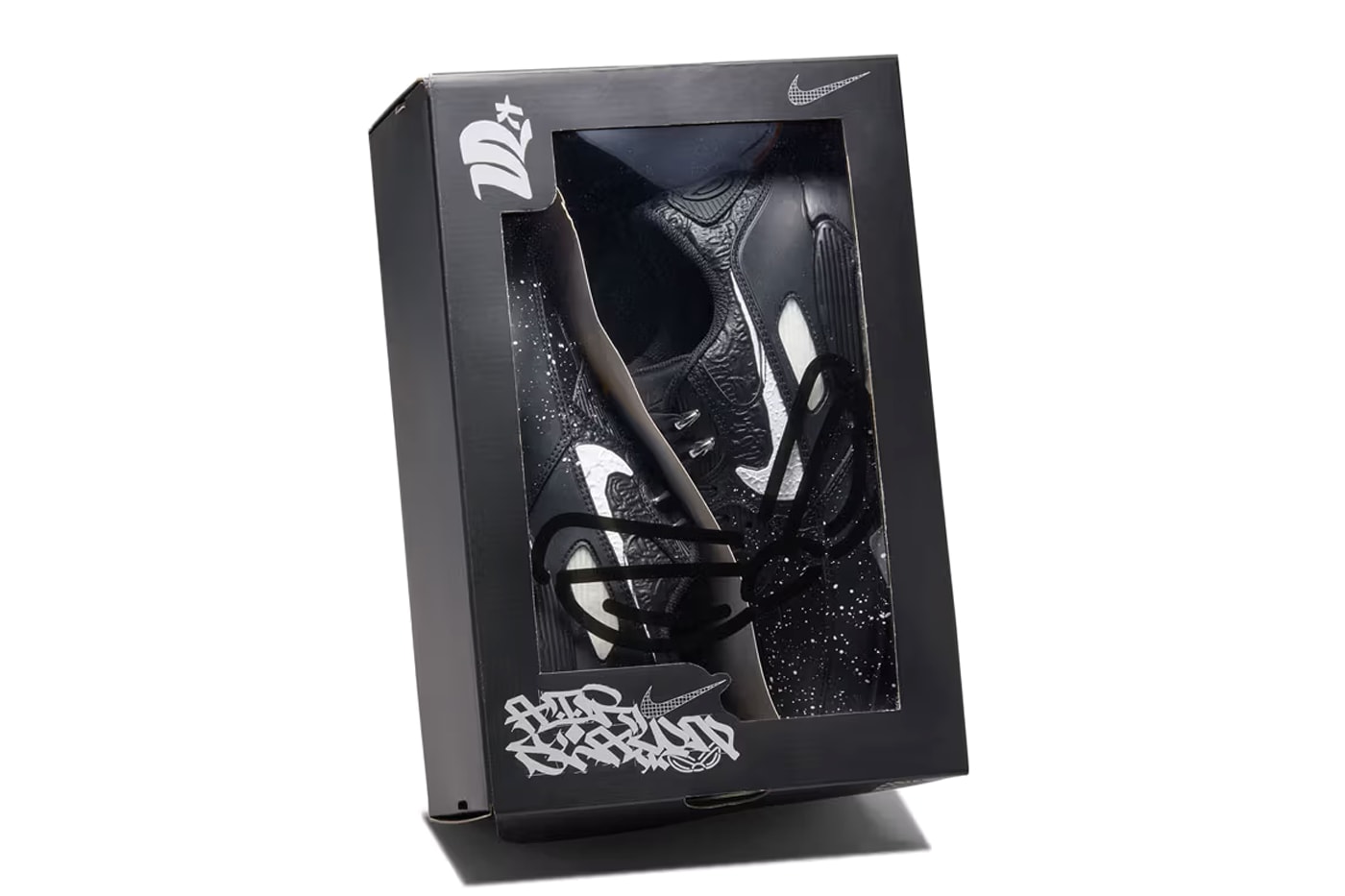 Olaolu Slawn Nike Air Max 90 Collaboration Sneakers Trainers Shoes Fashion Streetwear Artwork London UK Shoreditch Pop-Up