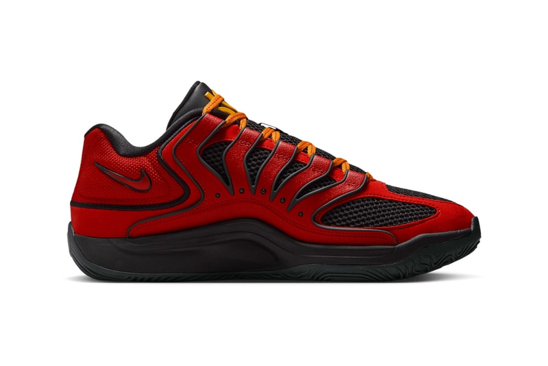 Nike KD 18 "Air Bakin" Has a Spring 2025 Release Date HV1992-600 Fire Red/Black-Amarillo kevin durant phoenix suns swoosh easy money sniper 