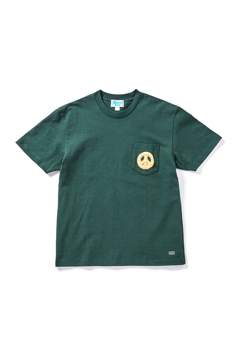 SUICOKE x Gimme Five Collaboration Pilo “Camel” “Blue” “Black” Peace Pocket S/S Tee Release Info