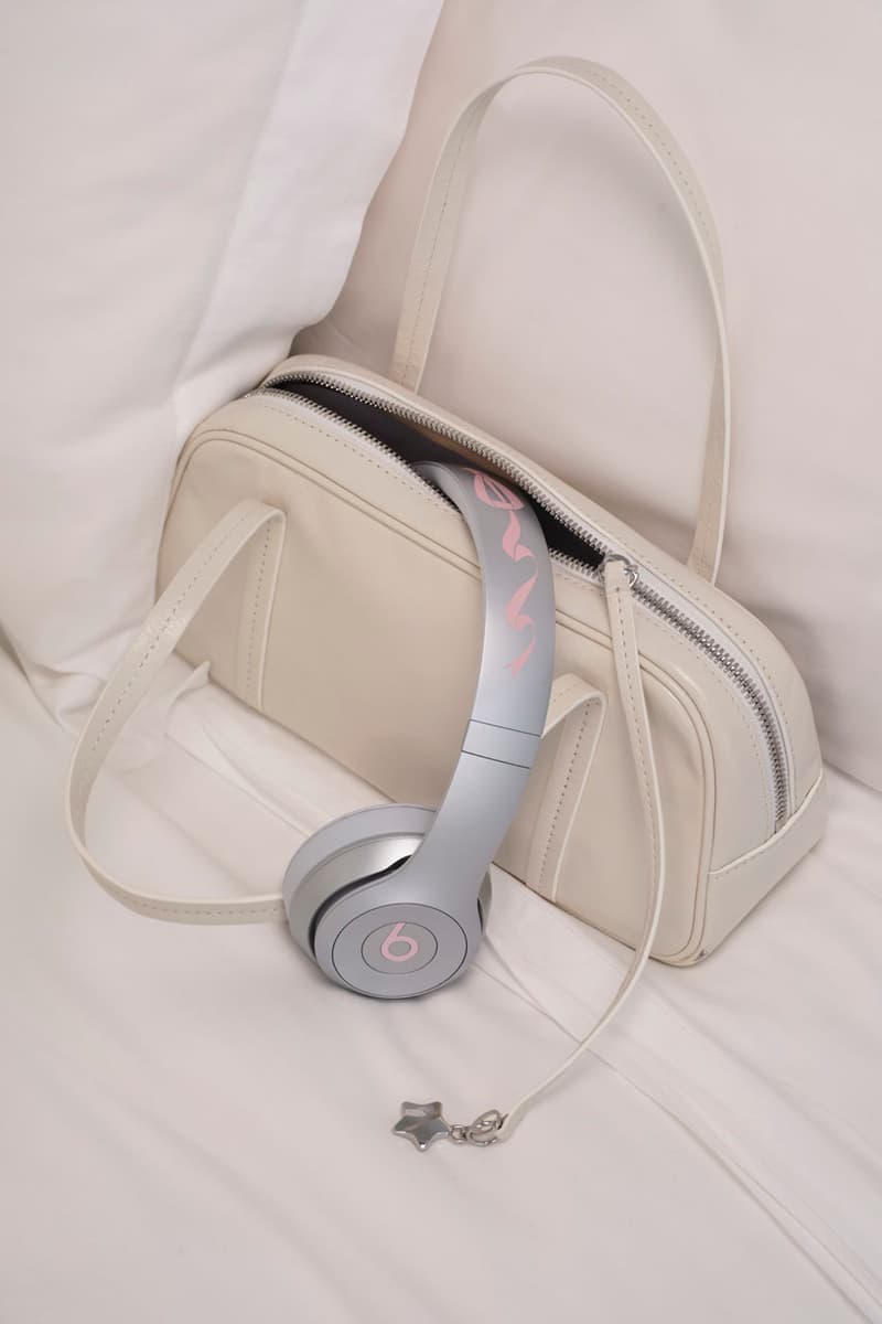 The Sandy Liang x Beats Solo 4 Has a Bow on Top release info tech headphones drop price pink salmon collab sportstyle music apple new york city soho store online webstore