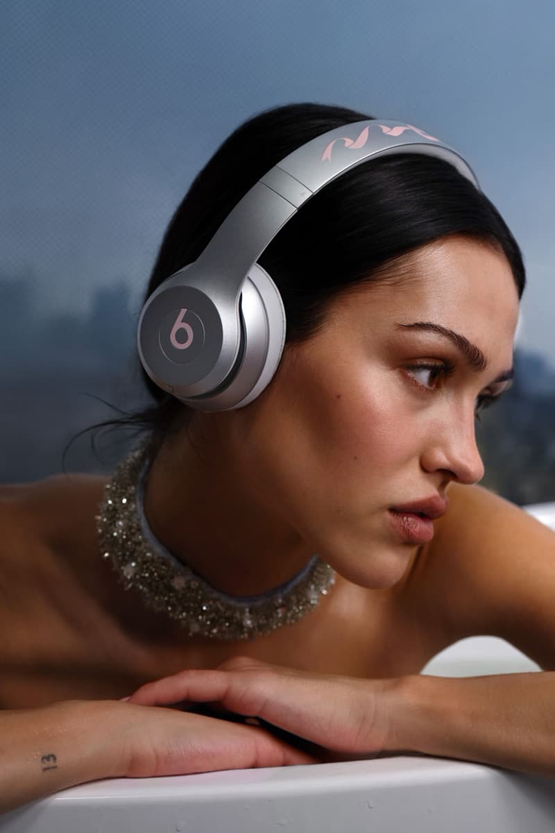 The Sandy Liang x Beats Solo 4 Has a Bow on Top release info tech headphones drop price pink salmon collab sportstyle music apple new york city soho store online webstore