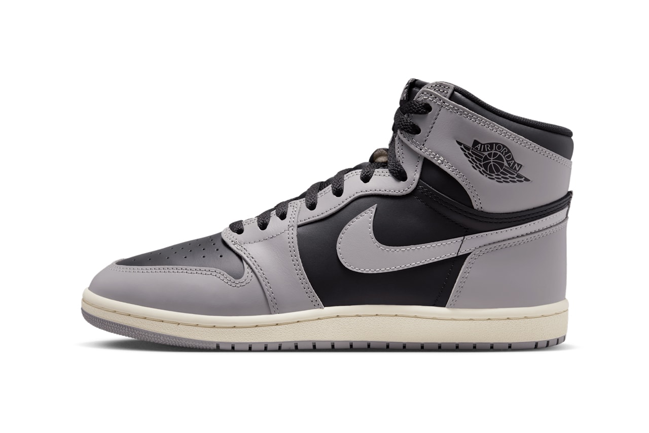 Air Jordan 1 Hi '85 "Irregular Shadow" Medium Grey-Black-Muslin HV6674-020 Summer 2025 swoosh jordan brand high top