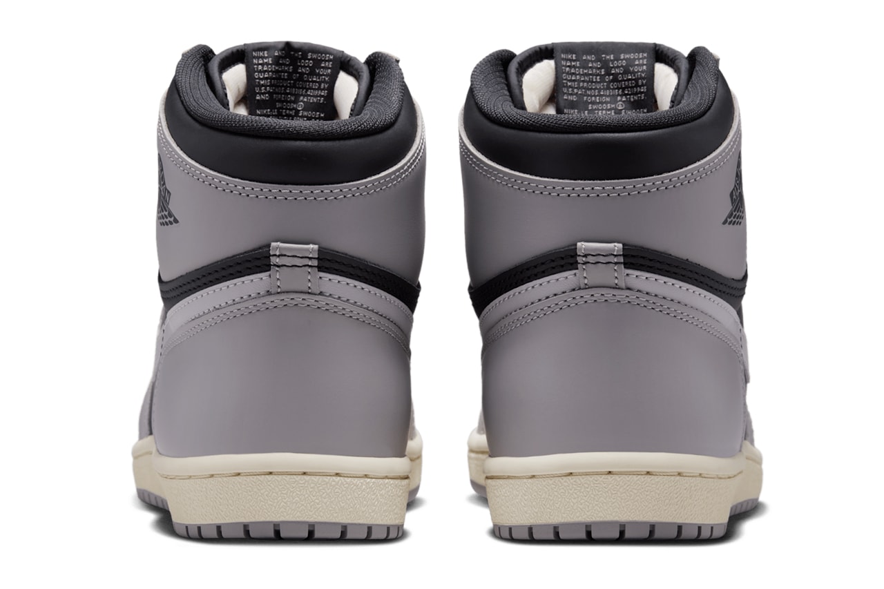 Air Jordan 1 Hi '85 "Irregular Shadow" Medium Grey-Black-Muslin HV6674-020 Summer 2025 swoosh jordan brand high top