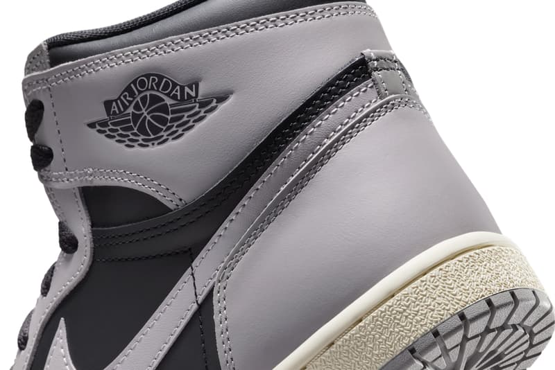 Air Jordan 1 Hi '85 "Irregular Shadow" Medium Grey-Black-Muslin HV6674-020 Summer 2025 swoosh jordan brand high top