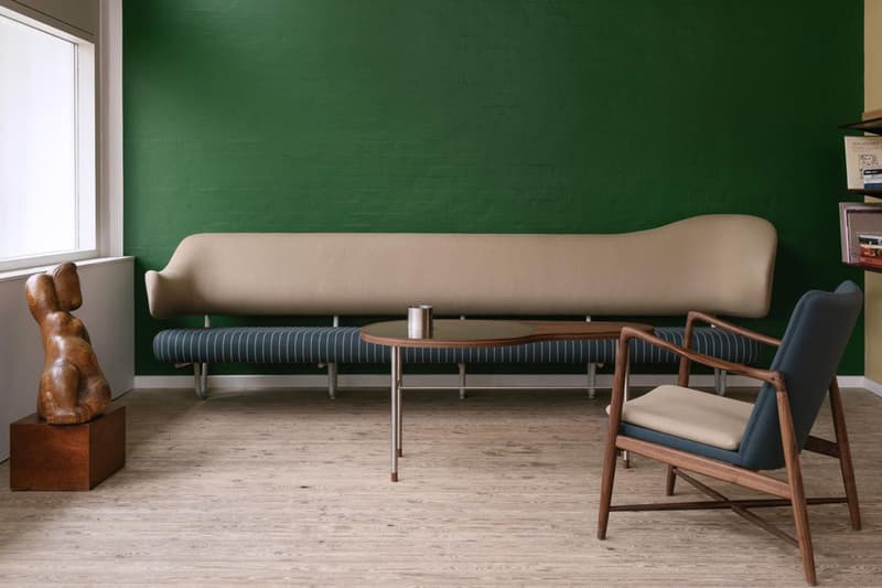 Finn Juhl Extended Aubertin Wall Sofa Reissue W. F. Aubertin Museum Jorn furniture Danish design