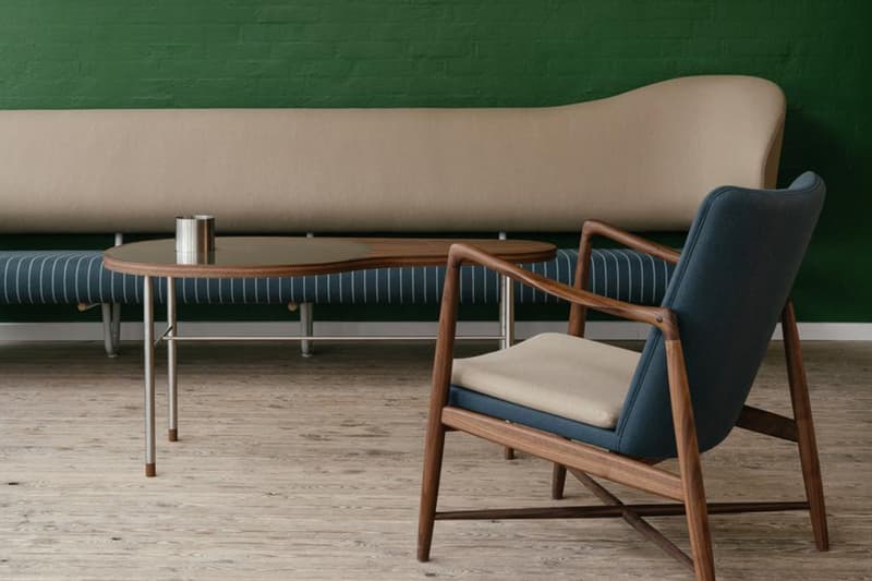 Finn Juhl Extended Aubertin Wall Sofa Reissue W. F. Aubertin Museum Jorn furniture Danish design