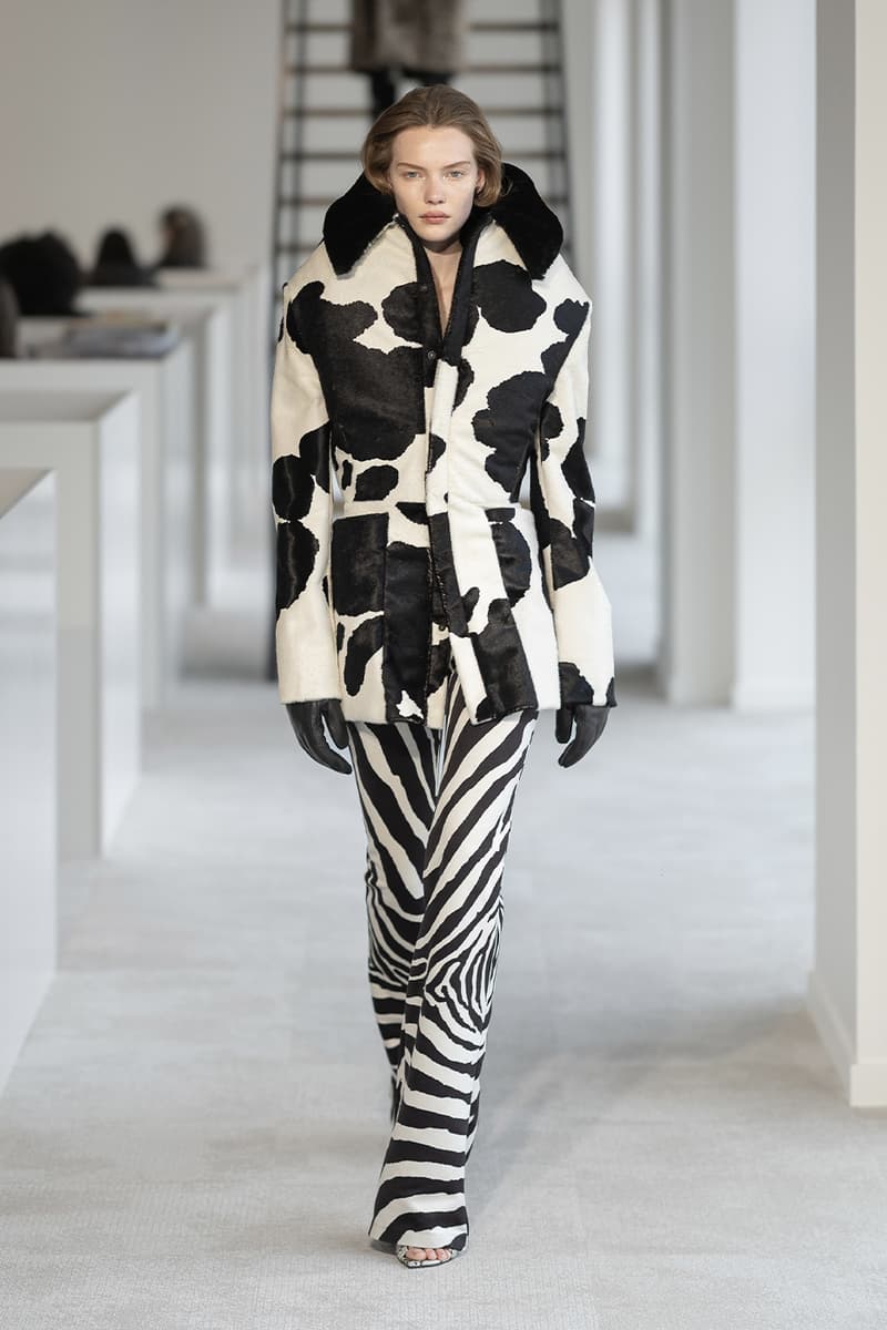 Duran Lantink FW25 Paris Fashion Week Runway Collection wild animal prints zebra alex consani tits out boobs voluptuous bouncy breast duranimals