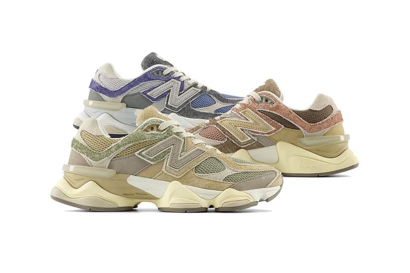 New Balance Reveals "Washed Suede" Pack 9060 "Landslide"; "Olivine"; "Cornflower Blue" sneaker vintage release info price outsole mes lacing 