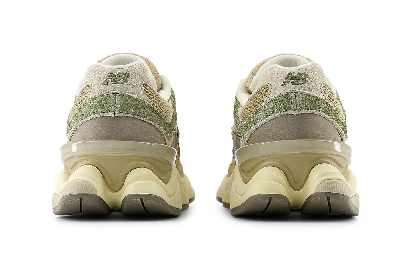 New Balance Reveals "Washed Suede" Pack 9060 "Landslide"; "Olivine"; "Cornflower Blue" sneaker vintage release info price outsole mes lacing 