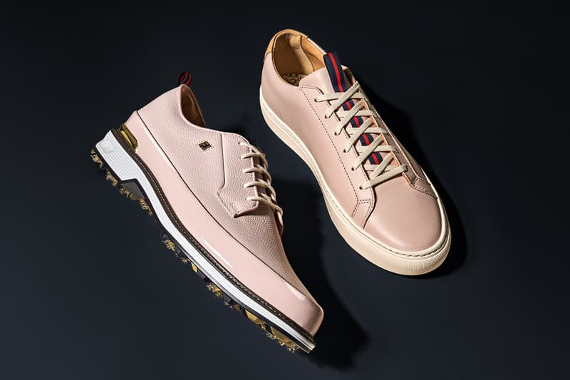 footjoy by jon buscemi players championship tpc sawgrass field lx premiere series court le rose dust pink gold spiked spikeless golf shoe release date price list buy guide