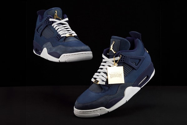 Jordan Brand Pays Homage to "Howard University" With Air Jordan 4 2025 PE detailed look shoes navy white hbcu