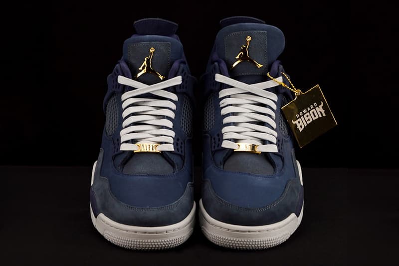 Jordan Brand Pays Homage to "Howard University" With Air Jordan 4 2025 PE detailed look shoes navy white hbcu