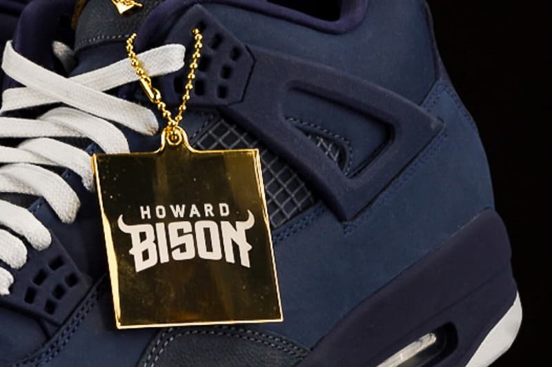 Jordan Brand Pays Homage to "Howard University" With Air Jordan 4 2025 PE detailed look shoes navy white hbcu