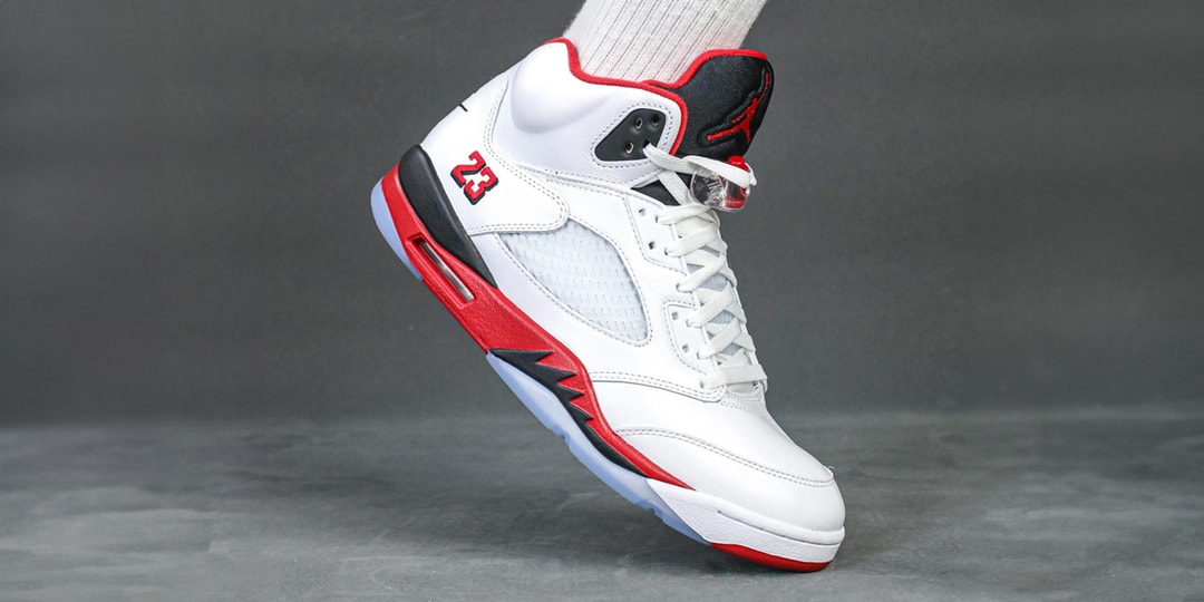 On-Foot Preview of This Year's Air Jordan 5 "Fire Red"