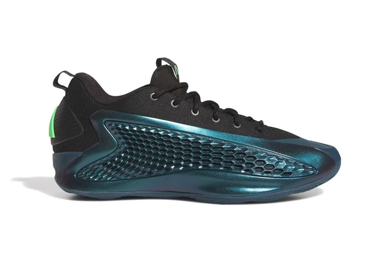 Official Look at the adidas AE1 Low "Arctic Night" anthony edwards release info Arctic Night/Core Black-Scream Green jq6135 nba minnesota timberwolves