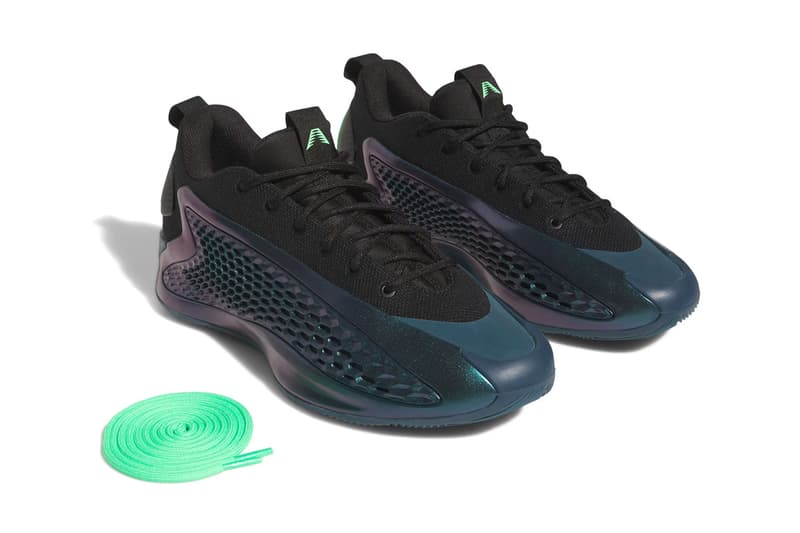 Official Look at the adidas AE1 Low "Arctic Night" anthony edwards release info Arctic Night/Core Black-Scream Green jq6135 nba minnesota timberwolves