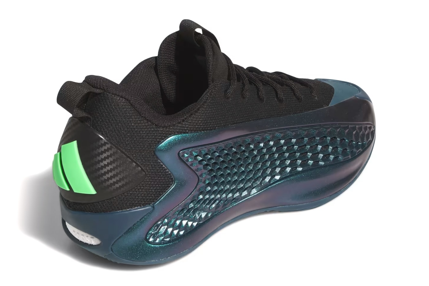 Official Look at the adidas AE1 Low "Arctic Night" anthony edwards release info  Arctic Night/Core Black-Scream Green jq6135 nba minnesota timberwolves