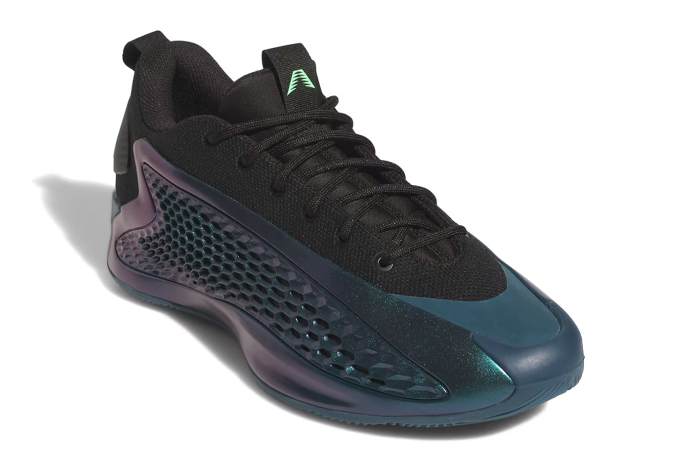Official Look at the adidas AE1 Low "Arctic Night" anthony edwards release info  Arctic Night/Core Black-Scream Green jq6135 nba minnesota timberwolves