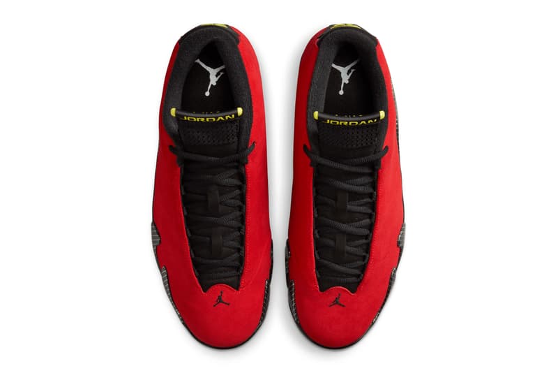 Air Jordan 14 "Ferrari" To Return Next Year IF5015-600 swoosh suede carbon fiber red yellow speed racecar italian craftsmanship retro basketball shoe sneaker jumpman jordan brand