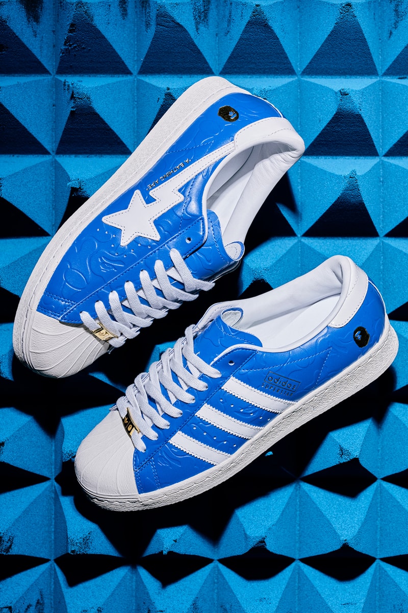 BAPE adidas Superstar SS25 JR2701 Release Info date store list buying guide photos price Footwear White blue JR2702 sstr v