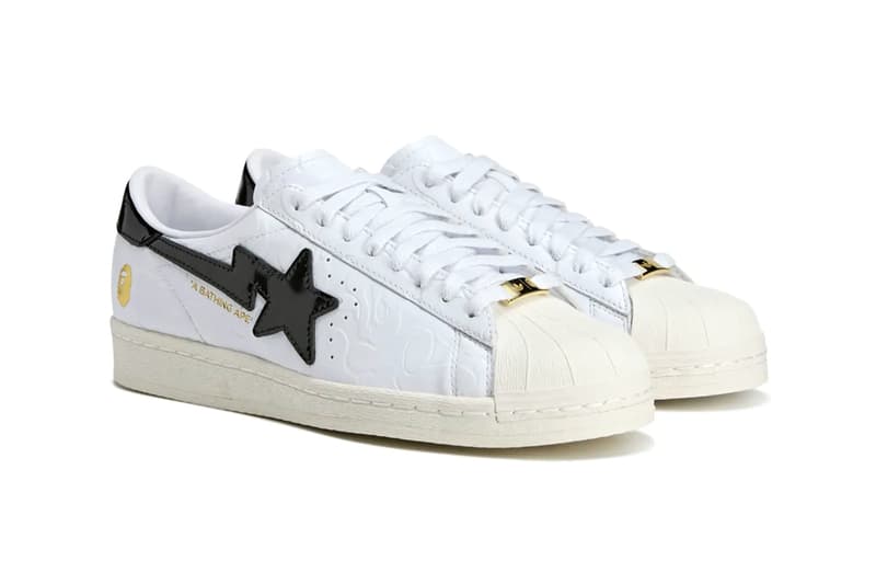 BAPE adidas Superstar SS25 JR2701 Release Info date store list buying guide photos price Footwear White blue JR2702