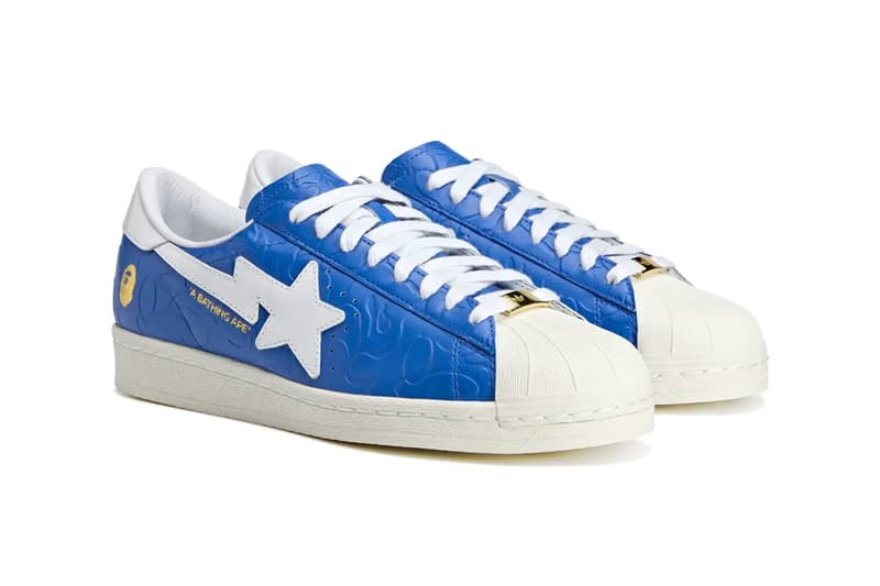 BAPE adidas Superstar SS25 JR2701 Release Info date store list buying guide photos price Footwear White blue JR2702