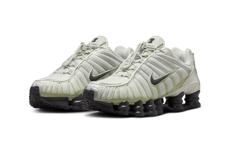 Nike Shox TL “Light Bone/Olive Aura/Metallic Silver/Off-Noir” FV0939-002 Release Info