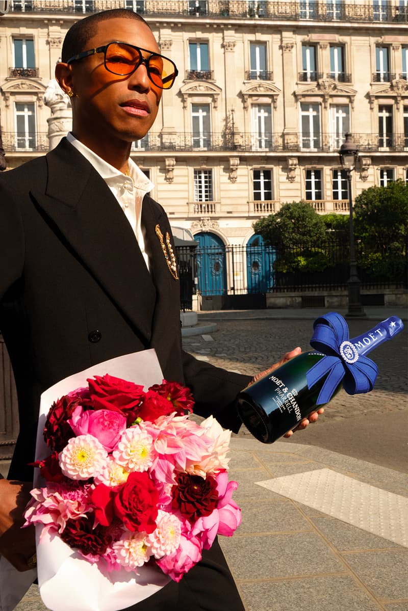 Pharrell Is Celebrating His Birthday With Bow-Tied Moët & Chandon Bottles