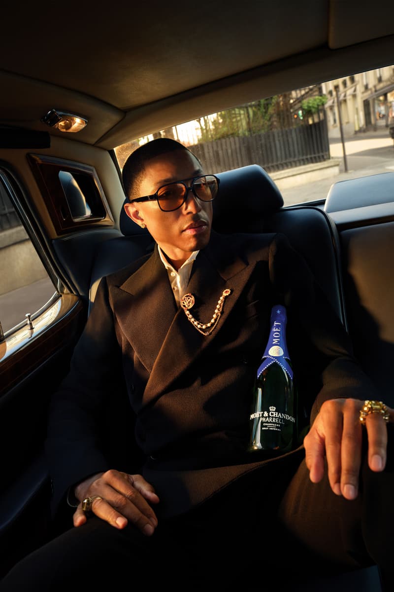 Pharrell Is Celebrating His Birthday With Bow-Tied Moët & Chandon Bottles