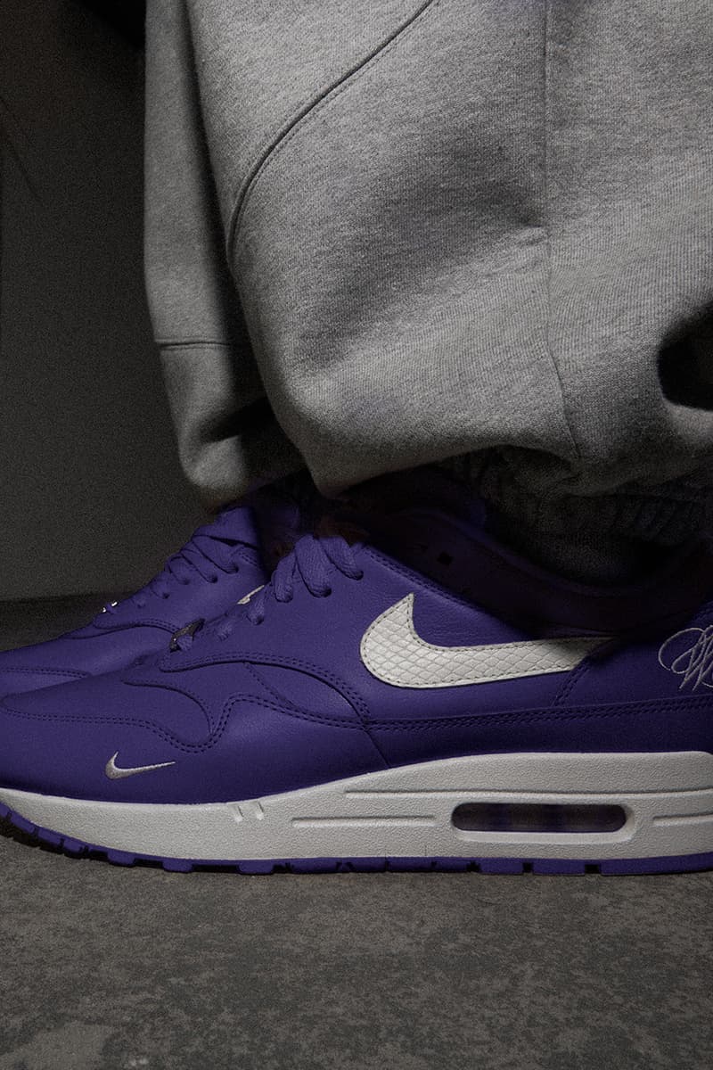 Supreme x Nike Air Max 1 Spring 2025 Collaboration release info black yellow purple leather world famous streetwear swoosh