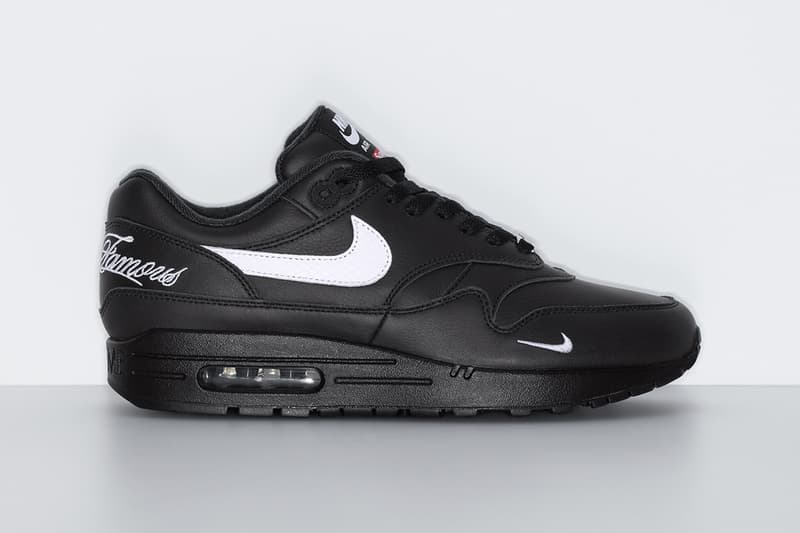 Supreme x Nike Air Max 1 Spring 2025 Collaboration release info black yellow purple leather world famous streetwear swoosh