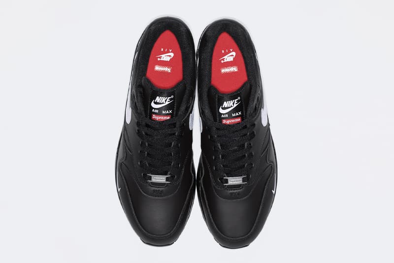 Supreme x Nike Air Max 1 Spring 2025 Collaboration release info black yellow purple leather world famous streetwear swoosh