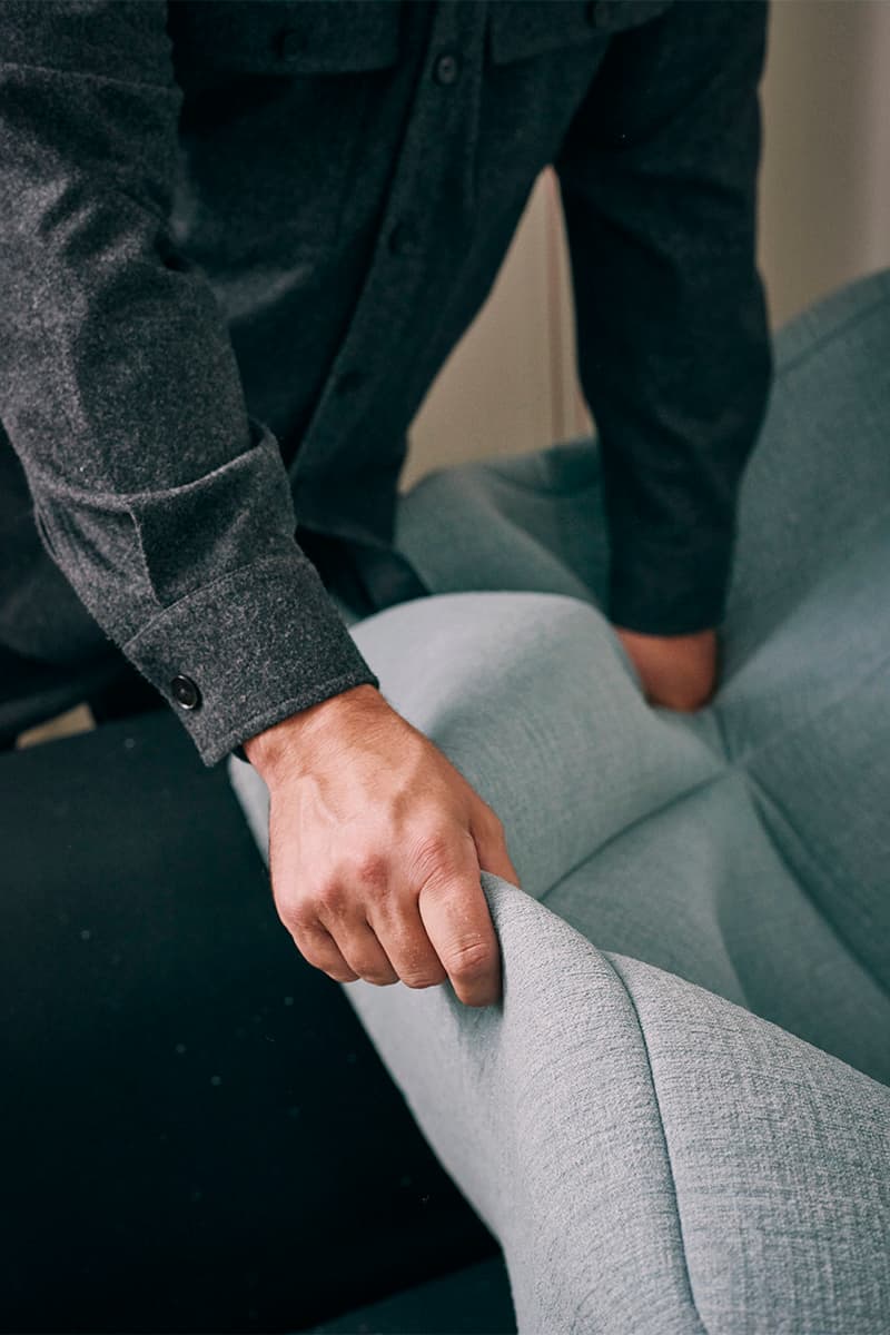 Philippe Malouin Creates Sofa Complete With "Hoodie" for Hem