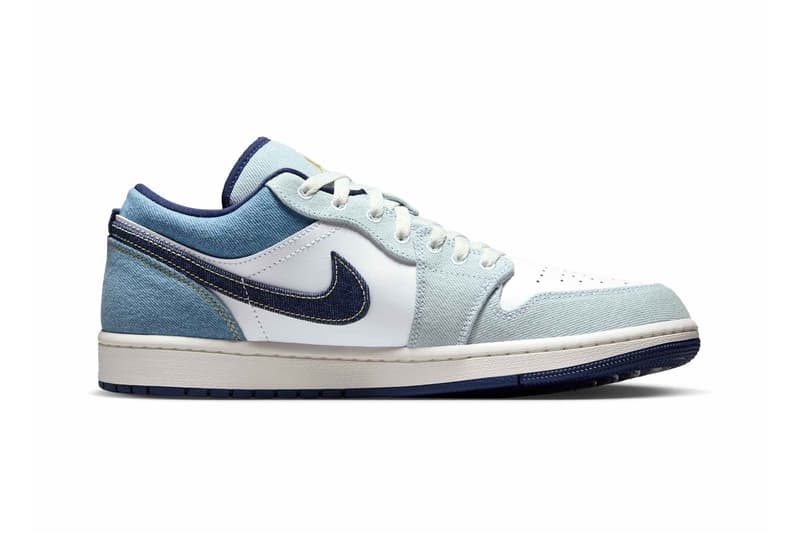 Nike Air Jordan 1 Low Denim "White/Sail/Star Blue/Midnight Navy" IH0648-141 Release Info Swoosh Jordan Brand