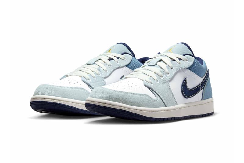 Nike Air Jordan 1 Low Denim "White/Sail/Star Blue/Midnight Navy" IH0648-141 Release Info Swoosh Jordan Brand
