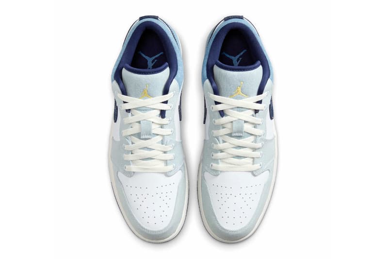 Nike Air Jordan 1 Low Denim "White/Sail/Star Blue/Midnight Navy" IH0648-141 Release Info Swoosh Jordan Brand