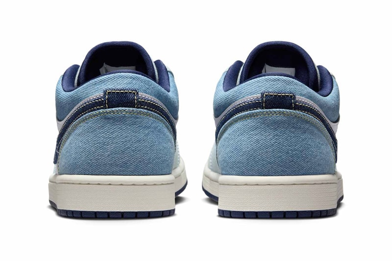 Nike Air Jordan 1 Low Denim "White/Sail/Star Blue/Midnight Navy" IH0648-141 Release Info Swoosh Jordan Brand