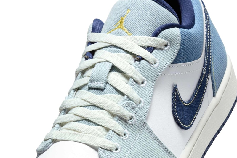 Nike Air Jordan 1 Low Denim "White/Sail/Star Blue/Midnight Navy" IH0648-141 Release Info Swoosh Jordan Brand