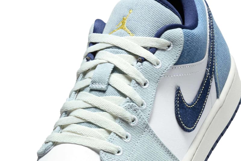 Nike Air Jordan 1 Low Denim "White/Sail/Star Blue/Midnight Navy" IH0648-141 Release Info Swoosh Jordan Brand