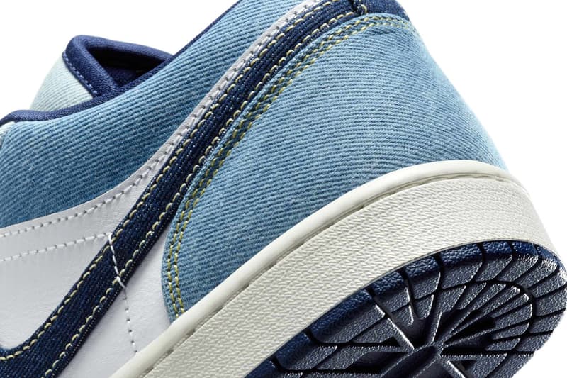 Nike Air Jordan 1 Low Denim "White/Sail/Star Blue/Midnight Navy" IH0648-141 Release Info Swoosh Jordan Brand