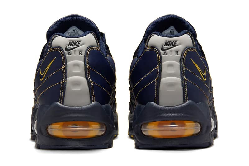 Nike Air Max 95 OG "Obsidian/Varsity Maize" IB7936-400 Release info university of michigan wolverines school swoosh air max day