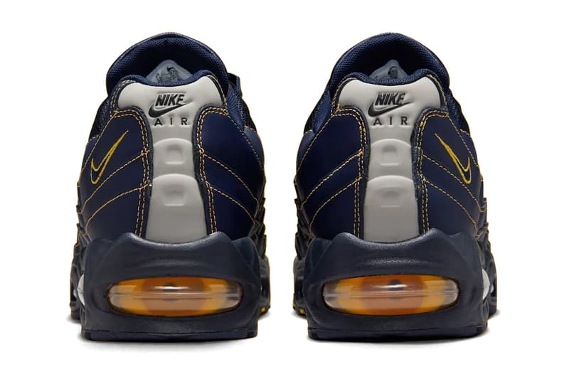 Nike Air Max 95 OG "Obsidian/Varsity Maize" IB7936-400 Release info university of michigan wolverines school swoosh air max day