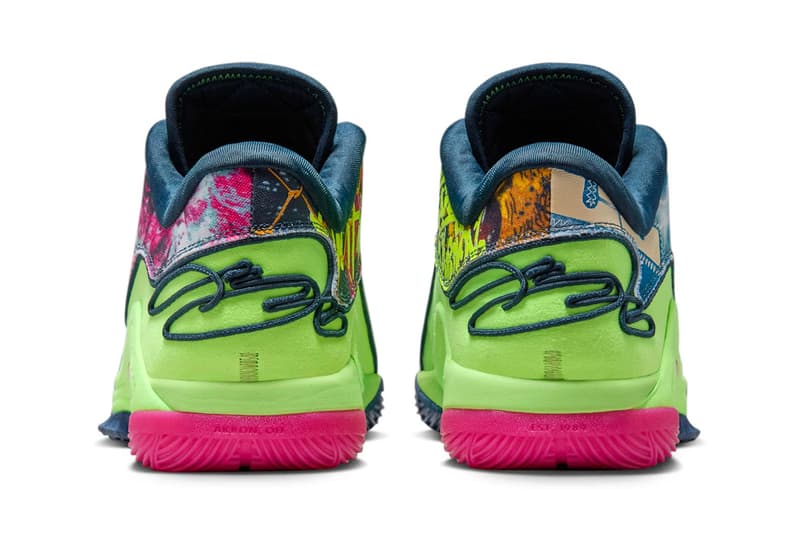 Official Look at the Nike LeBron 22 "Bryce's World" HV8451-400 Blustery/Ghost Green-Diffused Blue-Fireberry april 2025 swoosh lebron james gang