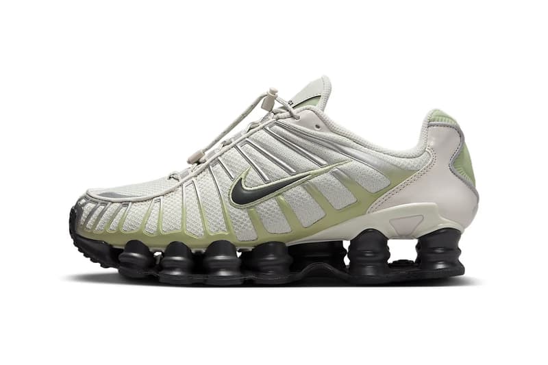 Nike Shox TL “Light Bone/Olive Aura/Metallic Silver/Off-Noir” FV0939-002 Release Info