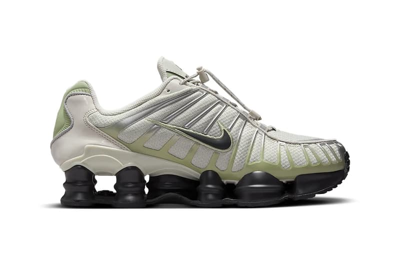 Nike Shox TL “Light Bone/Olive Aura/Metallic Silver/Off-Noir” FV0939-002 Release Info